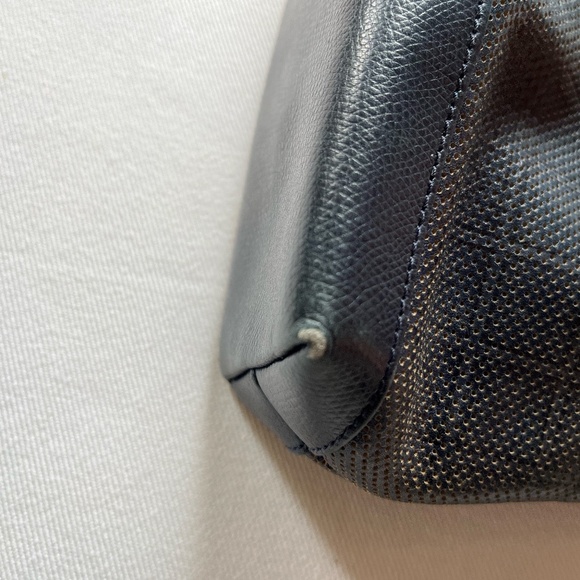 Fendi Purse Clutch Navy Blue Leather 10 inch - Picture 4 of 7